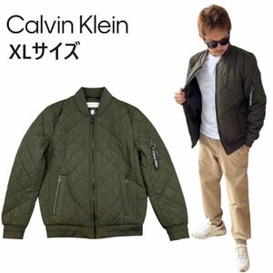 Carbank Line Внешний CM008986 Летная куртка бомбардировщика хлопковые мужчины по размеру олив XL Size Calvin Klein New