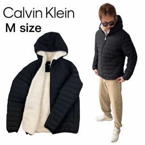 カルバンクライン アウター CM155780 中綿 ボアジャケット ブラック Mサイズ CALVIN KLEIN MENS PACKABLE HOODED JACKET 新品