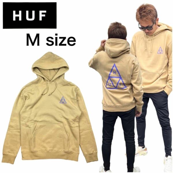 ハフ トップス パーカー PF00491/PF00572 スウェット プルオーバー オートミール Mサイズ 裏起毛 HUF TRIPLE TRIANGLE HOODIE 新品