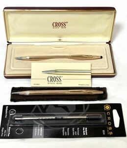 【超美品】 CROSS クロス クラシックセンチュリー 14金張 旧ロゴ ボールペン ペンシル2本セット 黒純正リフィル付