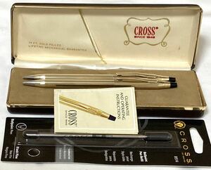 【超美品】CROSS クロス クラシックセンチュリー 10金張ボールペン ペンシル セット 黒互換リフィル付 ケース難あり