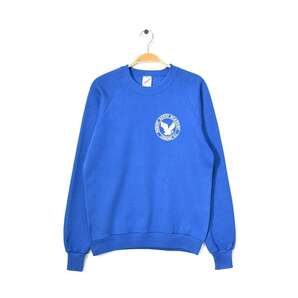 【送料無料】80s ジャージーズ USA製 ヴィンテージ スウェット カレッジプリント ワンポイント ブルー 青 JERZEES M アメカジ 古着 @CF0691