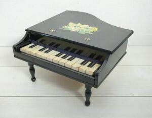 * Showa Retro retro смешанные товары старый инструмент античный Vintage BABY grand piano игрушка фортепьяно 12 клавиатура чёрный ширина 26× глубина 28× высота 15*