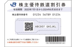JR西日本　株主優待鉄道割引券　２枚１セット（その２）