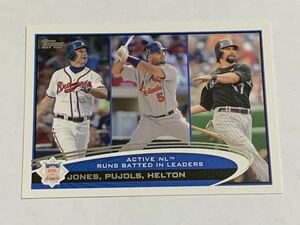 ALBERT PUJOLS CHIPPER JONES TODD HELTON 2012 TOPPS SERIES 1 #159 CARDINALS BRAVES ROCKIES 即決