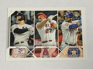 AARON JUDGE MIKE TROUT YORDAN ALVAREZ 2023 TOPPS SERIES 1 HOME RUN LEADERS #246 YANKEES ANGELS ASTROS 即決