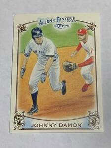 JOHNNY DAMON 2010 TOPPS ALLEN & GINTER'S HIGHLIGHT SKETCHES INSERT YANKEES 2009 WORLD SERIES 即決