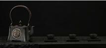手作り 竜と鳳凰 四角い 鉄びん 鋳鉄製の壷 コーティングなし ティーポット やかんを沸かす お茶の道具 1200ml _画像9