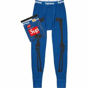 新品 Supreme 23AW Hanes Bones Thermal Pant シュプリーム ヘインズ ボーンズ サーマル パンツ インナー Blue ブルー 青 XL XLarge