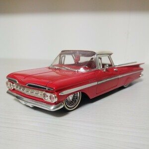 1/24 JADA TOYS 1959 シボレーエルカミーノ　ローライダー　STREET LOW 　'59impala　ハイドロ　デイトン　ホワイト・レッド