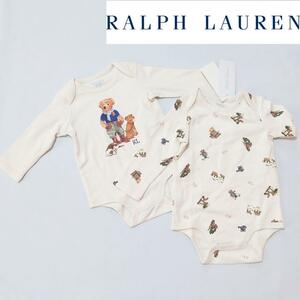 [ tag equipped ] Ralph Lauren Polo Bear long sleeve body shirt 2 point set 60,70