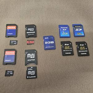 送料230円～ ジャンク 初期化済み SanDisk 1GB micro SD FUJIWORK mini 512MB GAUDI 32GB TOSHIBA 8GB SDHC Panasonic 2GB 128MB