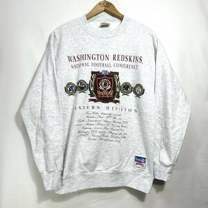 ■ 90s 90年代 USA製 ビンテージ NUTMEG NFL WASHINGTON REDSKINS スウェット トレーナー サイズL グレー アメフト レッドスキンズ ■