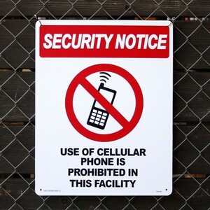 プラスチックメッセージサインボード Ｌサイズ SECURITY NOTICE （携帯使用禁止） CA-L04 【案内看板/店舗装飾】
