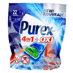 洗濯洗剤 ジェルボール ピュレックス ジェルボール 4in1+OXI 22個入り 384g 酵素配合 Purex ジェルパック 洗