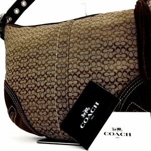 1円 【超高級品・定価8万】COACH コーチ ショルダーバッグ トートバッグ ハンドバッグ 大容量 キャンバス シグネチャー レディース メンズ