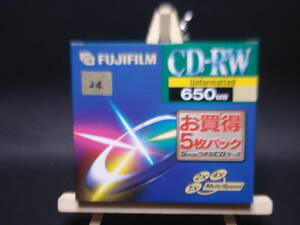 【新品未使用品】24.FUJIFILM　CD-RWディスク　650MB　1-4倍速対応　5枚パック　未開封・未使用　　★I2