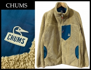 希少 大きいサイズ XXL ■ 使用感の少ない美品 CHUMS チャムス CH04-1277 Bonding Fleece 肉厚 ボンディング フリース ジャケット ベージュ