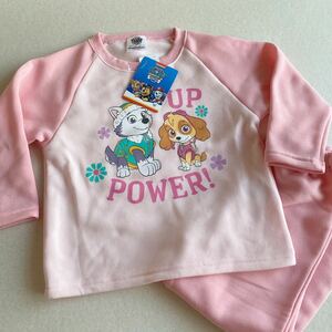 長袖　長ズボン　パウパトロール　裏起毛　パジャマ　上下セット　新品　女児　女の子　110 ピンク