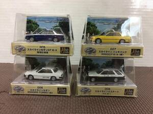 TOMYTEC トミーテック ザ・カーコレクション 80 1/80 ハチマル スカイライン 2000RS-TURBO(白) 2000GT-E・X(黄）パトカー ４個