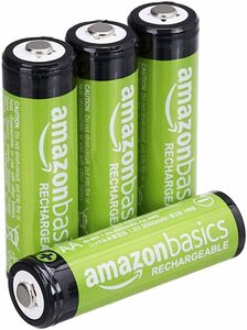 新品未使用 Amazonベーシック 充電池 充電式ニッケル水素電池 単3形4個セット (最小容量2000mAh、約1000回使用可能) 841710105124