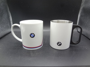【ZA-14】BMWマグカップ　陶器マグカップ　ステンレスマグカップセット　BMWグッズ
