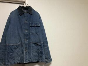 80sヴィンテージMADE IN USA アメリカ製 ライニング付デニムカバーオールジャケットJKT size L程度