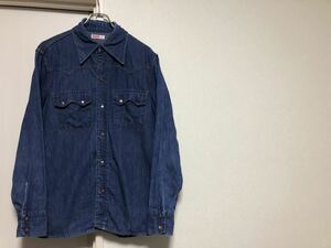 70s80sヴィンテージMADE IN USAアメリカ製リーバイス Levi'sデニムシャツsize M 襟スレあり