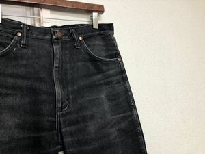 90s00sオールドメキシコ製Wrangler ラングラー 938BLK先染め鬼ヒゲハチノスブラックデニム パンツW30実測W78cmL74cm