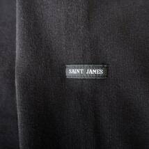 良品【SAINT JAMES ウェッソン ブラックソリッドバスクシャツ 表記3.5/SM フランス製】セントジェームス黒無地_画像8