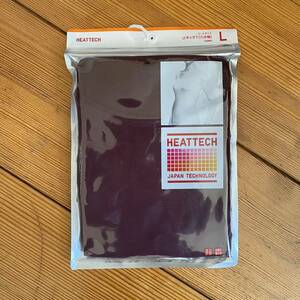 【UNIQLO】HEATTECH/UネックT(八部袖)/ワイン/size:L