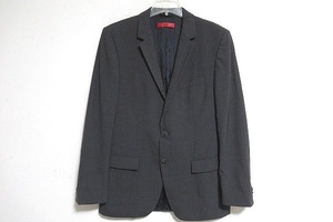 C0024：HUGO BOSS ヒューゴボス ジャケット テーラードジャケット ブレザー ウールジャケット グレー US38R メンズ ダークグレー