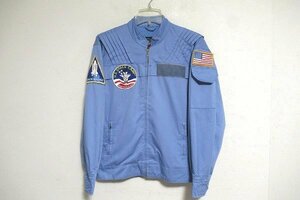 z11259:US古着 SPACE CAMP(スペースキャンプ)フルジップコットンジャケット/水色/YOUTH L