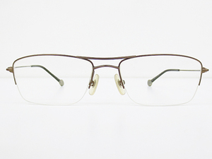 ∞ Dr.VIEW ドクタービュー 眼鏡 メガネフレーム DV122 53□17 メタル チタン ハーフリムナイロール ブラウン 日本製 □H8