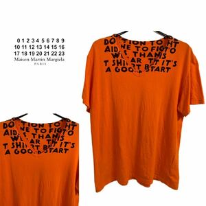 MAISON MARTIN MARGIELA PARIS メゾン マルタンマルジェラ パリス 2007SS MADE IN TUNISIA エイズTシャツ オレンジ × 黒 L アーカイブ