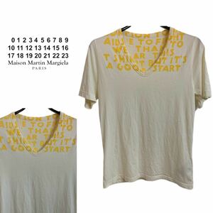 MAISON MARTIN MARGIELA PARIS メゾン マルタンマルジェラ パリス 2017SS TURKEY製 エイズTシャツ オフホワイト ×イエロー XS アーカイブ