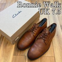 Clarks Ronnie Walk UK7.5 25.5 茶色 クラークス プレーントゥ ビジネスシューズ 26.5_画像1