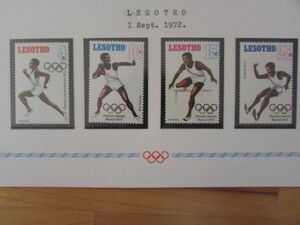 A　ミュンヘンオリンピック　レソト王国　4種完　1972.9.1