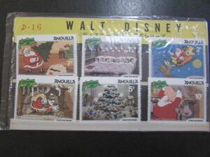 ディスニー切手（ホルダー）　①アンギラ　クリスマス　6種6枚　1981.11.2　-1