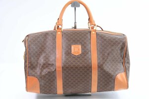 CELINE セリーヌ マカダム柄 ボストンバッグ 旅行鞄 鞄 ブラウン カバン ハンドバッグ レディース レザー 9457-Y