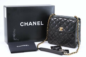 CHANEL シャネル マトラッセ チェーンショルダーバッグ ココマーク ゴールド金具 ポシェット ポーチ 斜め掛け 鞄 ブラック 9575-Y