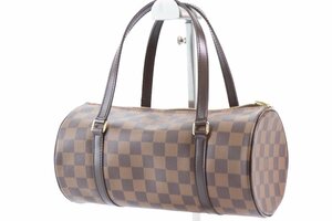 LOUIS VUITTON ルイヴィトン ダミエ パピヨンPM ブラウン系 レザー ハンドバッグ かばん 手提げ 9822-K