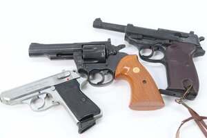 【3点】モデルガン MARUSHIN マルシン P38 MGC COLT TROOPER MKⅢ WALTHER ワルサー PPK SPG モデルガン まとめ ジャンク 9801-HA