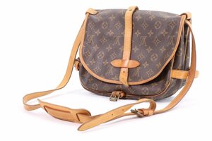 LOUIS VUITTON ルイヴィトン LV モノグラム ソミュール30 ショルダーバッグ 肩掛け ワンショルダー ブラウン レザー 鞄 レディース 9427-HA