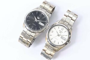 【2点セット】SEIKO 5 セイコー ファイブ 7S26-0060 自動巻き デイデイト メンズ 腕時計 9744-N