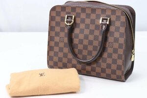 LOUIS VUITTON ルイヴィトン LV ダミエ トリアナ ハンドバッグ 手提げ 手持ち 鞄 レザー 革 ブラウン 茶色 レディース 保存袋 0152-HA