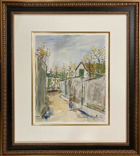 【特価】　 ≪　モーリス・ユトリロ　≫ 　オリジナルポショワール【銅版＋手彩色版画】 　ROUTE DE CAMPAGNE 　1950年 　MAURICE UTRILLO