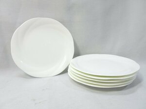 Noritake ノリタケ アンサンブルホワイト ボーンチャイナ 6枚 プレート 皿 白 18.5cm