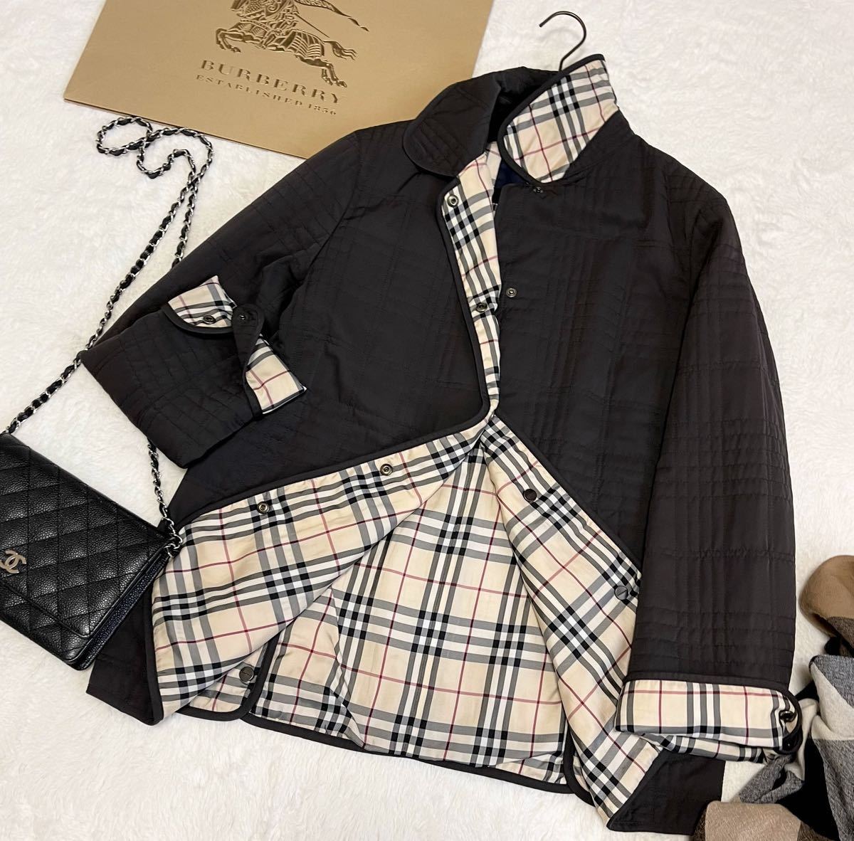 004 美品 BURBERRY LONDON バーバリー ロンドン 三陽商会 中綿入り