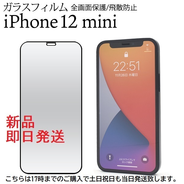 即日発送新品■iPhone 12 mini専用全画面液晶保護ガラスフィルム・iPhone12 mini iPhone12mini iphone12 iphone12mini DUM